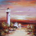 Reproduction Seascape Craft Art Oil Painting for Lighthouse